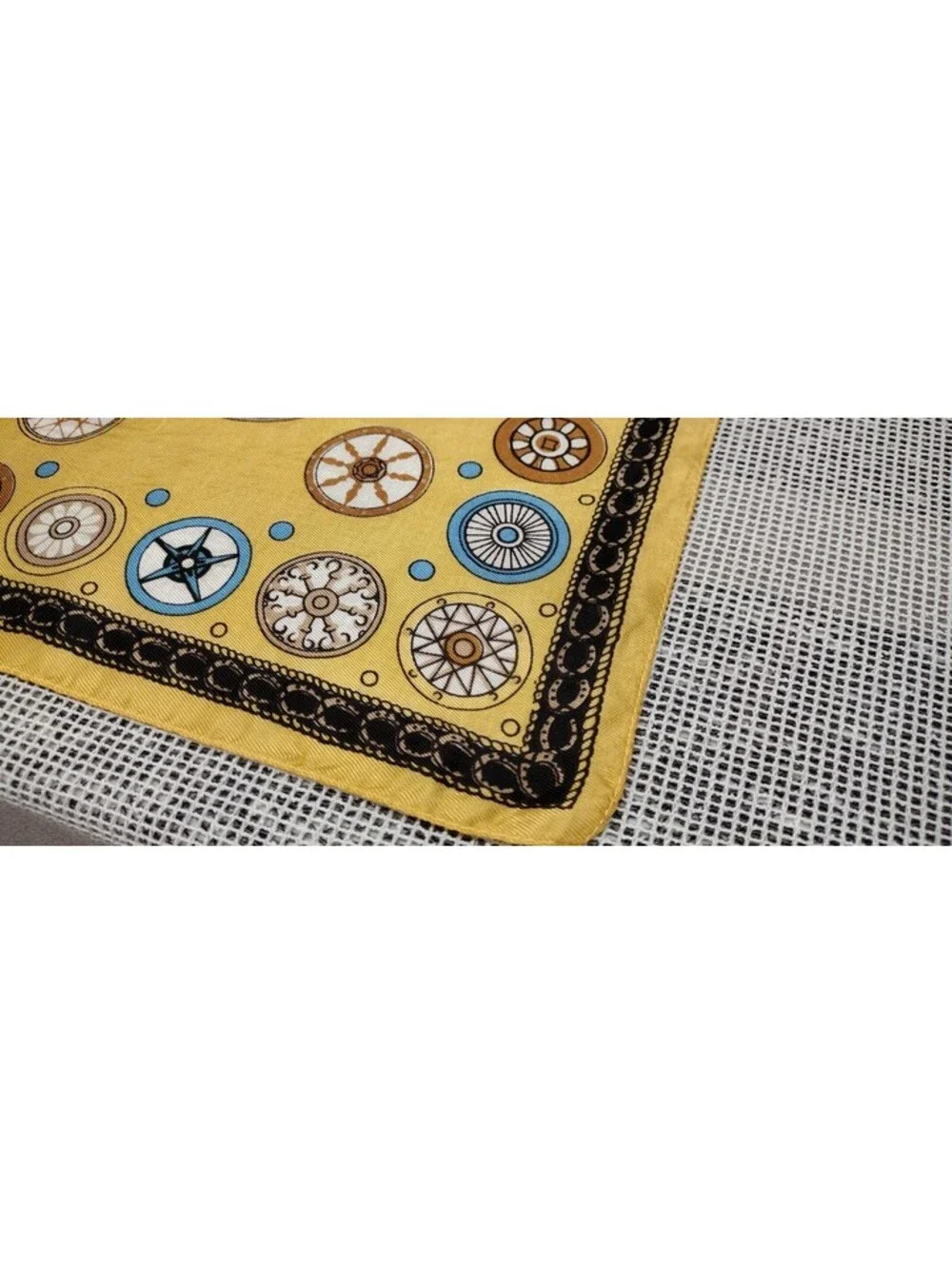 Vintage 1960s Carriages Scarf Lilly D'or Dandy Mustard Victorian Acetate ITALY